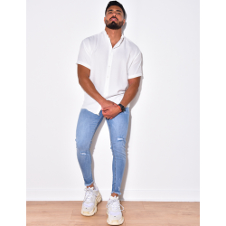 Chemise fine manche courtes à petit col Chemise fine manche courtes à petit col