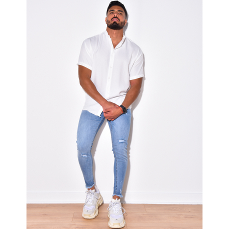 Chemise fine manche courtes à petit col Chemise fine manche courtes à petit col