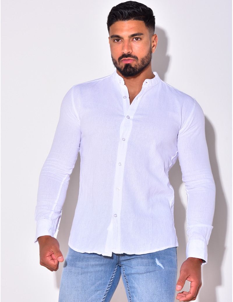 Chemise manche longues à petit col