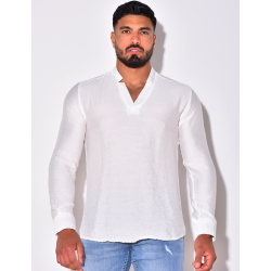 T-shirt fin manche longue col V T-shirt fin manche longue col V