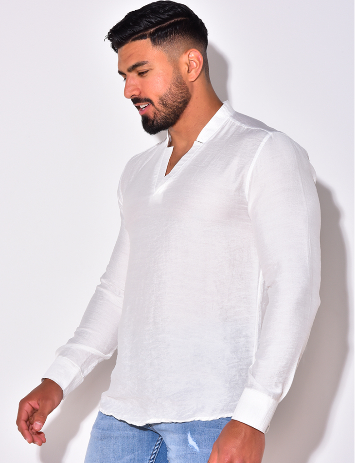 T-shirt fin manche longue col V T-shirt fin manche longue col V