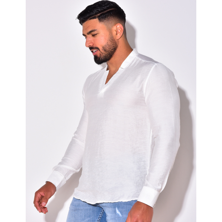 T-shirt fin manche longue col V T-shirt fin manche longue col V