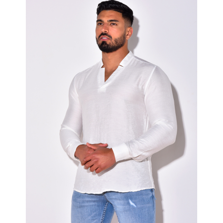 T-shirt fin manche longue col V T-shirt fin manche longue col V