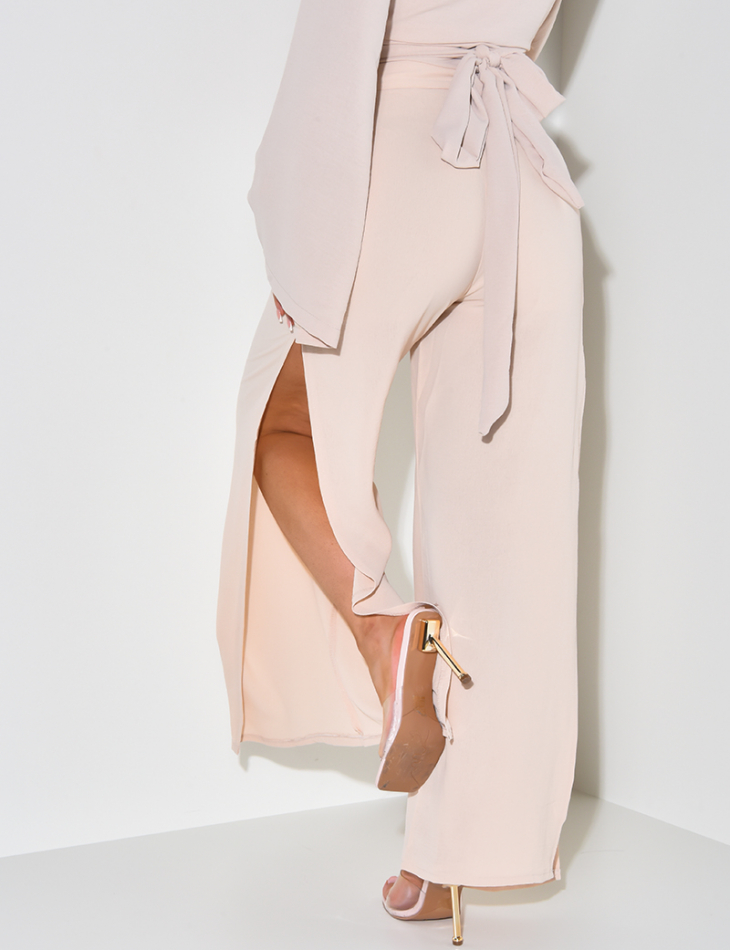 Pantalon fluide à fente Pantalon fluide à fente