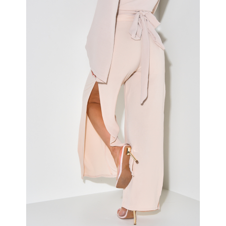 Pantalon fluide à fente Pantalon fluide à fente