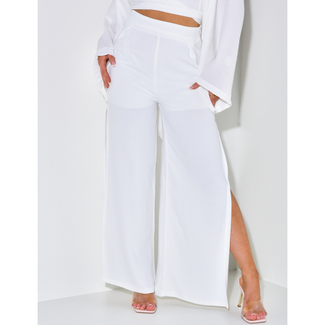 Pantalon fluide à fente