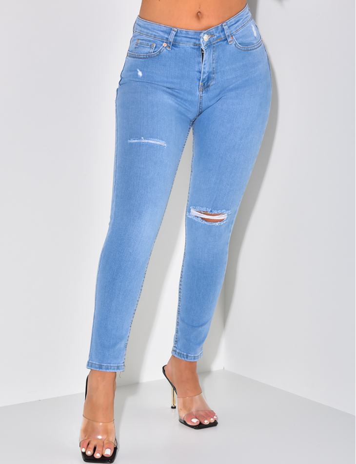 Jean taille haute split slim hotsell