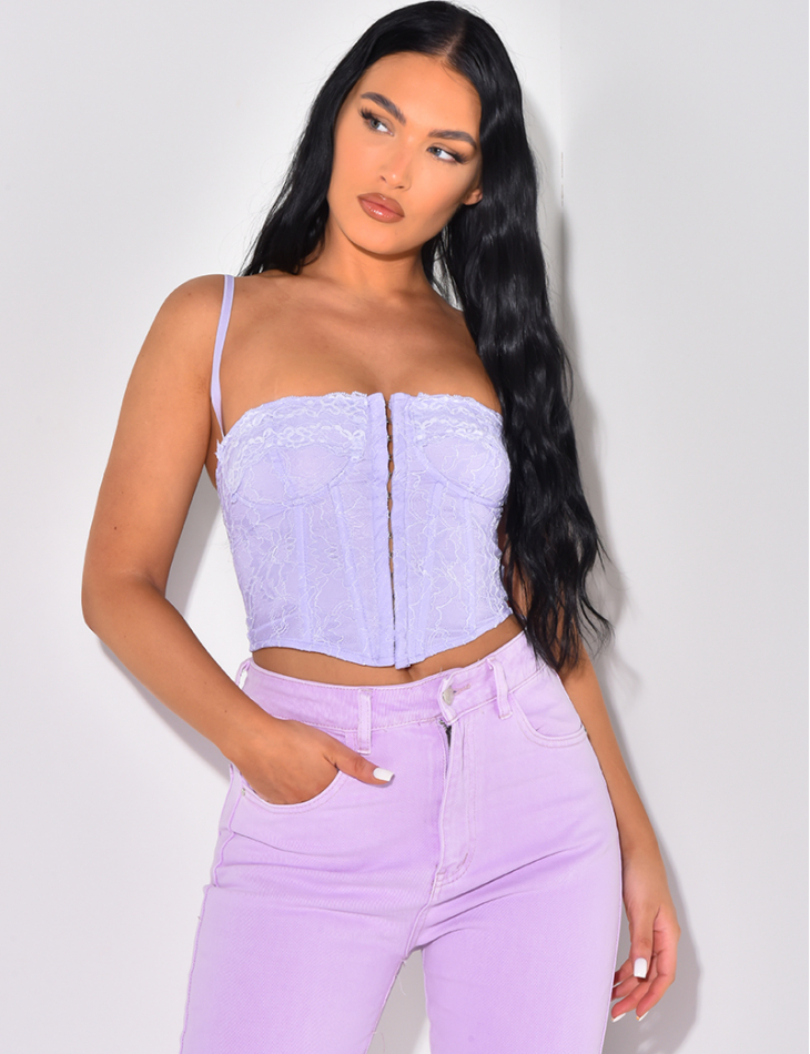 Crop-top bustier en dentelle Crop-top bustier en dentelle