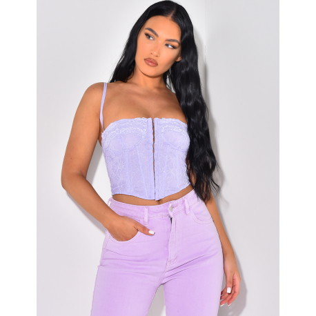 Crop-top bustier en dentelle Crop-top bustier en dentelle