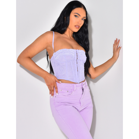 Crop-top bustier en dentelle Crop-top bustier en dentelle