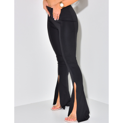 Pantalon fluide pattes d'eph à fente sur le côté Pantalon fluide pattes d'eph à fente sur le côté