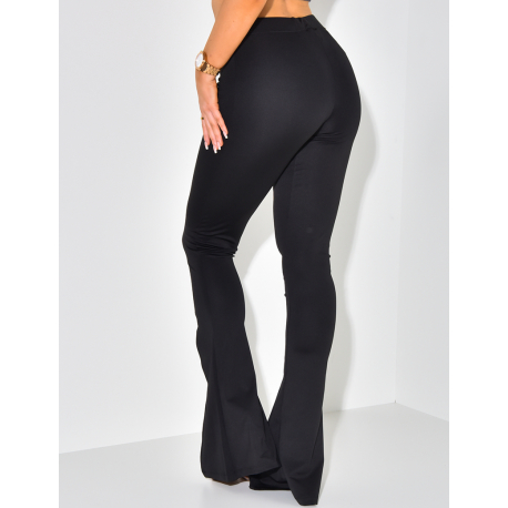 Pantalon fluide pattes d'eph à fente sur le côté Pantalon fluide pattes d'eph à fente sur le côté