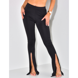 Pantalon fluide pattes d'eph à fente sur le côté Pantalon fluide pattes d'eph à fente sur le côté