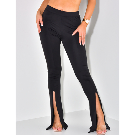 Pantalon fluide pattes d'eph à fente sur le côté Pantalon fluide pattes d'eph à fente sur le côté