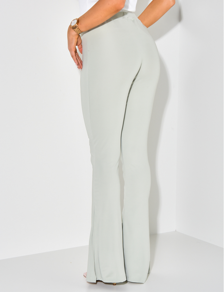 Pantalon fluide pattes d'eph à fente sur le côté Pantalon fluide pattes d'eph à fente sur le côté