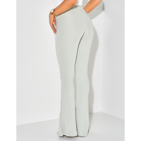 Pantalon fluide pattes d'eph à fente sur le côté Pantalon fluide pattes d'eph à fente sur le côté