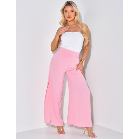 Pantalon fluide à fente Pantalon fluide à fente