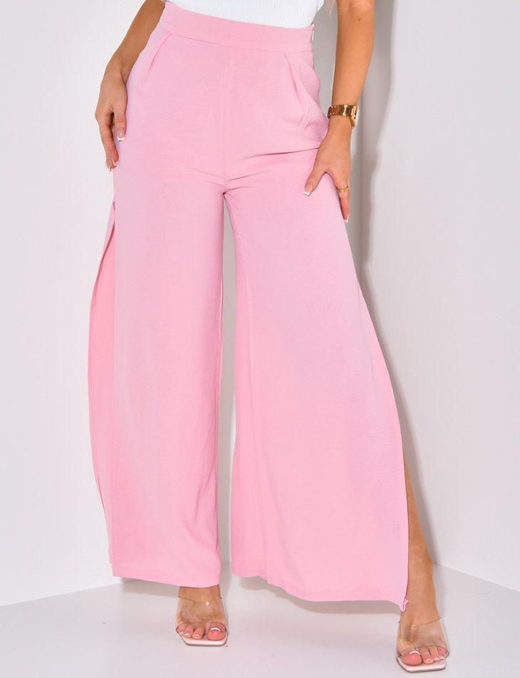 Pantalon fluide à fente Pantalon fluide à fente