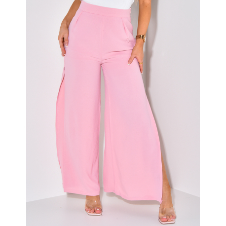 Pantalon fluide à fente Pantalon fluide à fente