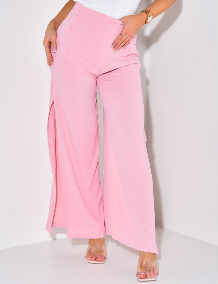 Pantalon fluide à fente Pantalon fluide à fente