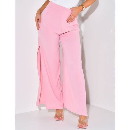 Pantalon fluide à fente Pantalon fluide à fente