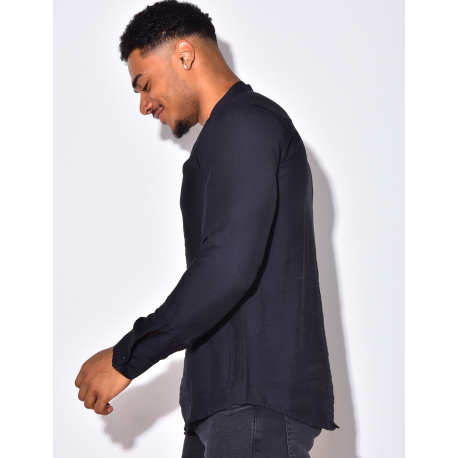 Chemise fin manche longue col V Chemise fin manche longue col V