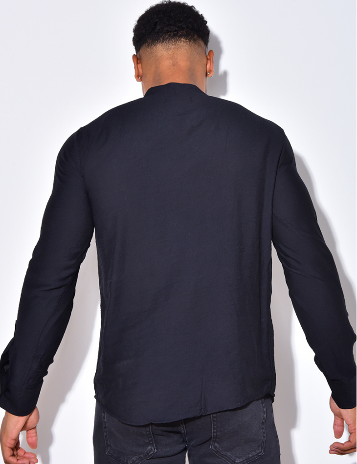 Chemise fin manche longue col V Chemise fin manche longue col V