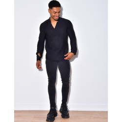 Chemise fin manche longue col V Chemise fin manche longue col V