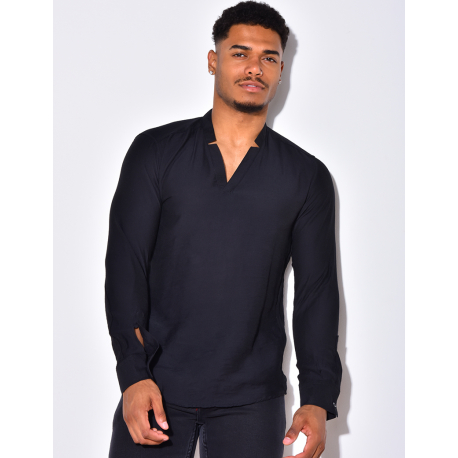 Chemise fin manche longue col V Chemise fin manche longue col V