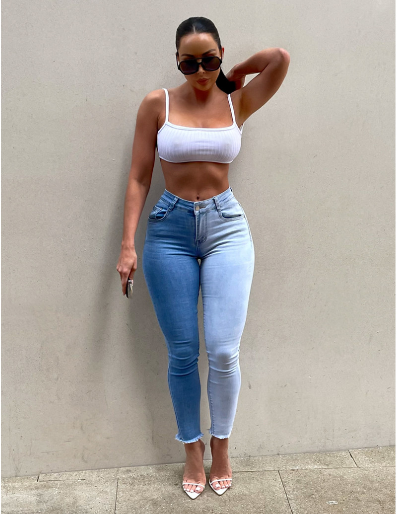 Jeans slim bi-color