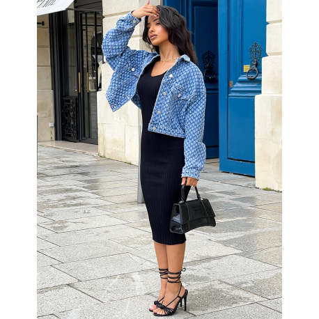 Veste en jeans a petit trous