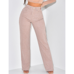 Jeans coupe droite effet déchiré à petits trous