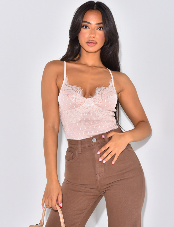Body échancré en dentelle