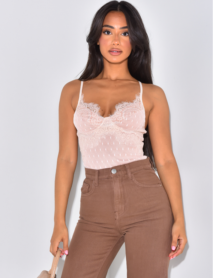 Body échancré en dentelle Body échancré en dentelle