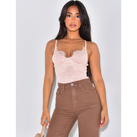 Body échancré en dentelle Body échancré en dentelle