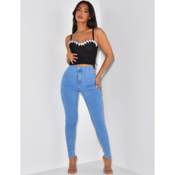 Crop-top corset avec strass