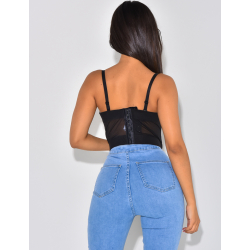 Crop-top corset avec strass
