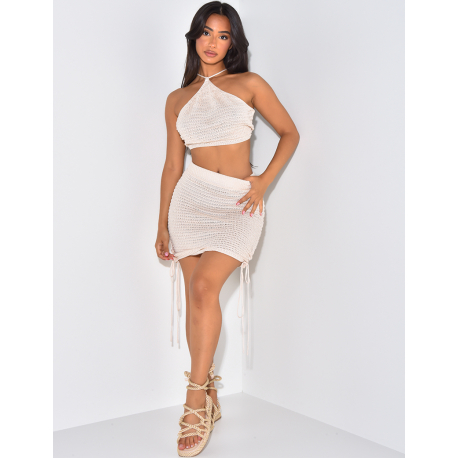 Ensemble jupe et crop-top en maille Ensemble jupe et crop-top en maille