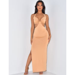 Robe longue ajourée à nouer Robe longue ajourée à nouer