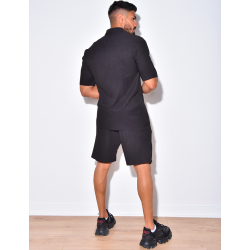 Ensemble short et polo côtelé Ensemble short et polo côtelé