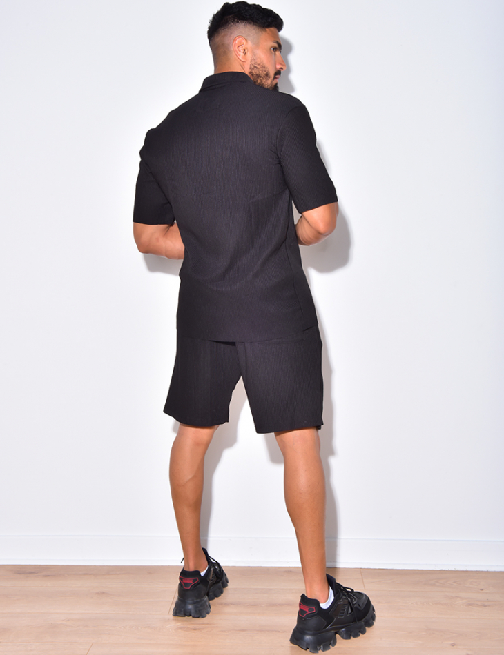 Ensemble short et polo côtelé Ensemble short et polo côtelé