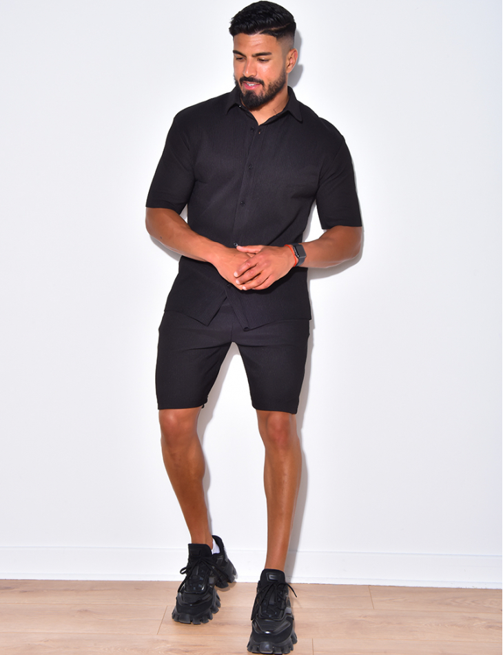 Ensemble short et polo côtelé Ensemble short et polo côtelé