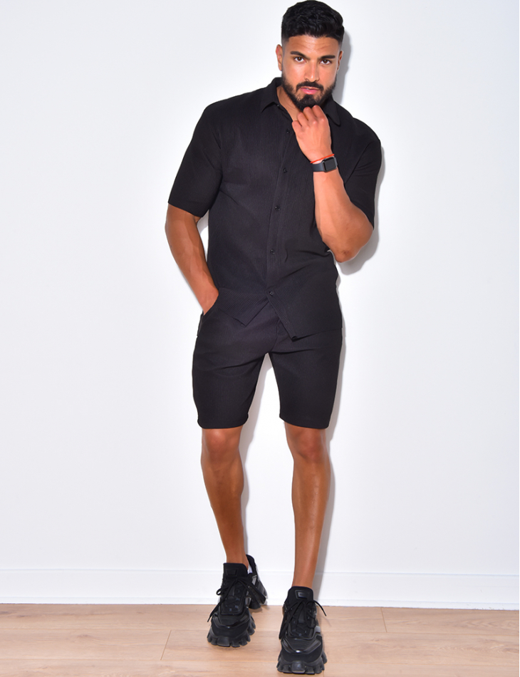 Ensemble short et polo côtelé Ensemble short et polo côtelé