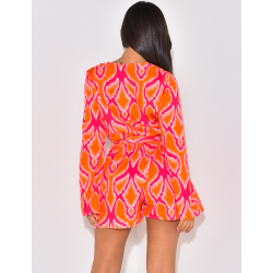 Combishort décoltée à nouer avec motif Combishort décoltée à nouer avec motif