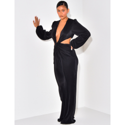 Combinaison ajourée plissée