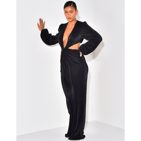 Combinaison ajourée plissée