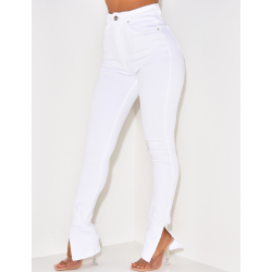 Jeans slim taille haute à fente
