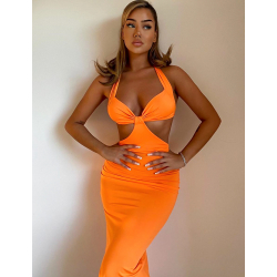 Robe longue ajourée à nouer Robe longue ajourée à nouer