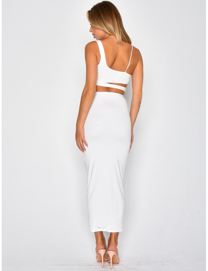 Ensemble jupe longue et crop-top ajouré Ensemble jupe longue et crop-top ajouré