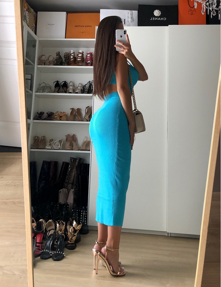 Ribbed Skirt and Crop Top Co-ord
